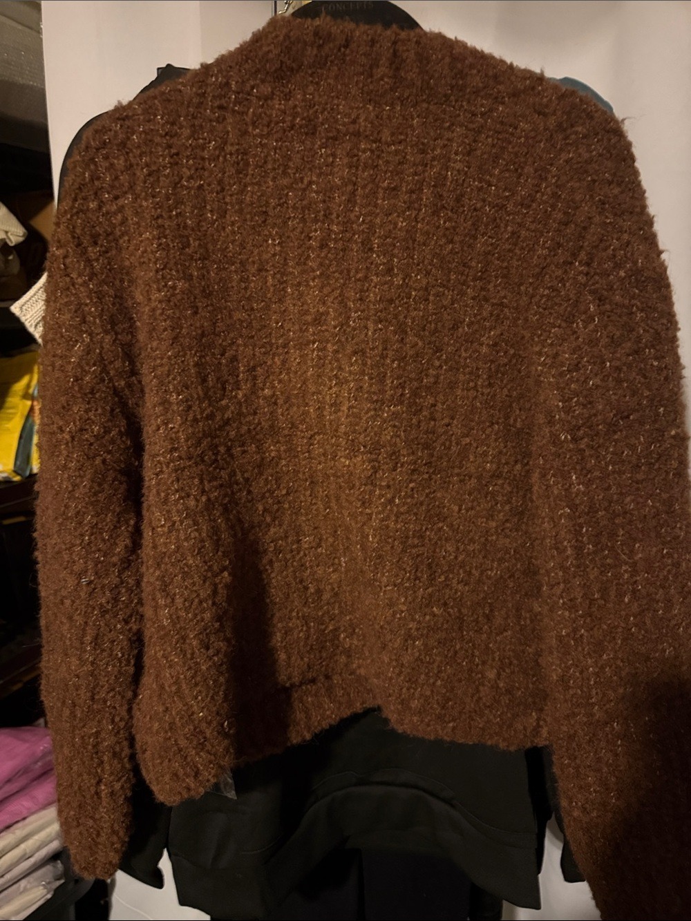 Zenana Outfitters Bouclé Button-Front Cardigan - Brown - Picture 2 of 2